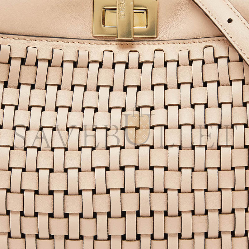 FENDI MINI PEEKABOO WOVEN HANDLE BAG (24*18.5*10.5cm) 